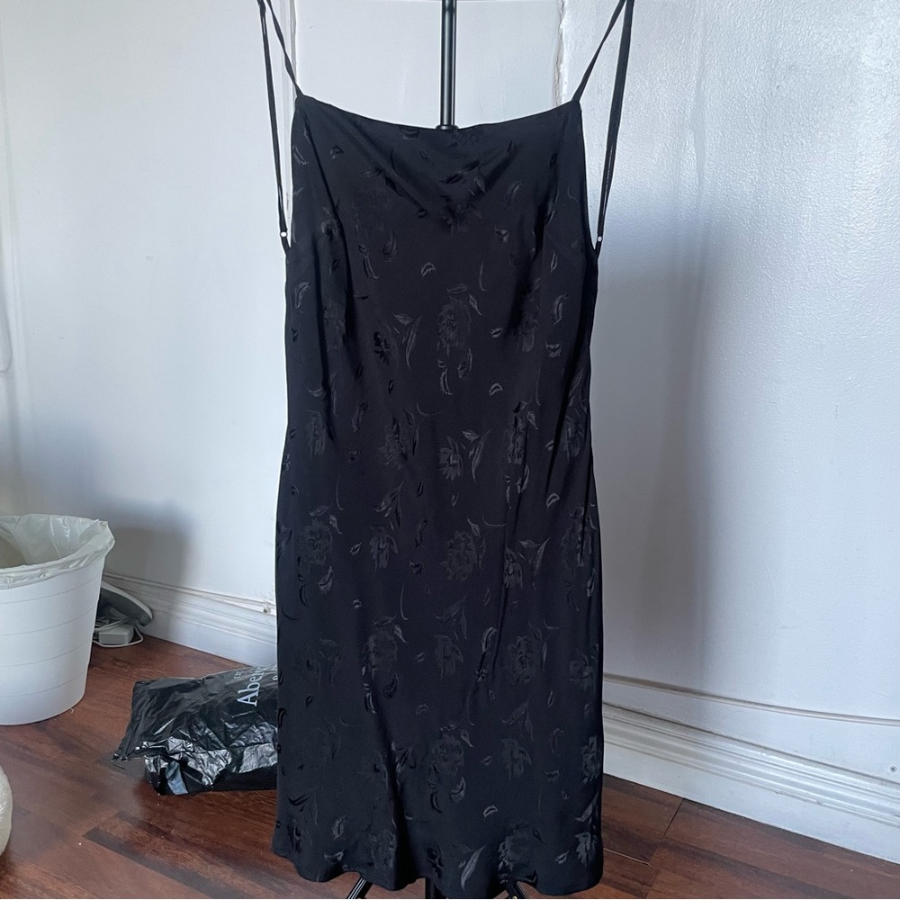 Glassons Black Floral Low Back Mini Dress